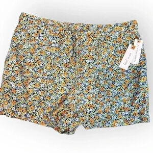 Land ‘n Sea | Floral Drawstring Linen Blend Shorts (L)